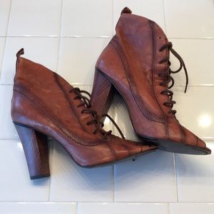 Sam Edelman Brown Leather Boots Size 10 Vintage